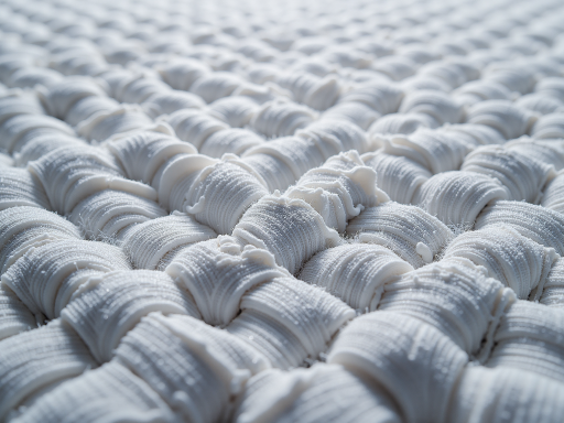 柯柏蓝护腰坐垫材质特写，高密度记忆海绵，透气网布表面，细节展示